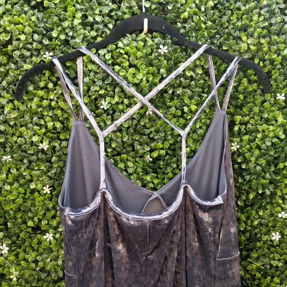 Blue grey velvet dress NWOT - Picture 6 of 6